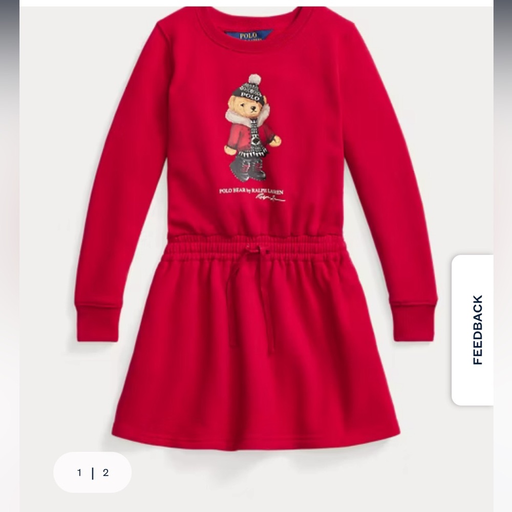 Polo by Ralph Lauren Red Bear Logo Sweatshirt Dress
